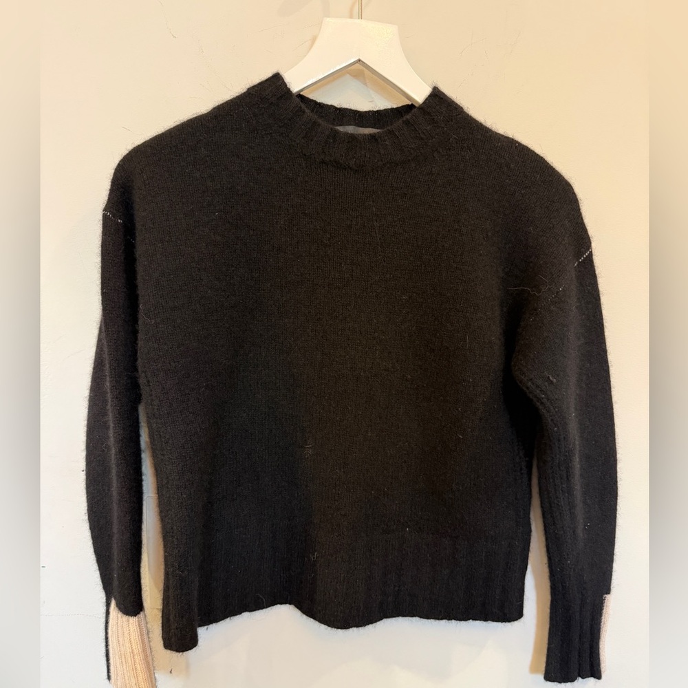 360 Cashmere Black Crew Neck Sweater, size XS